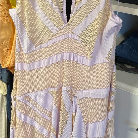 Free People Adrien Lavender Striped Midi Dress - Picture 6 of 6